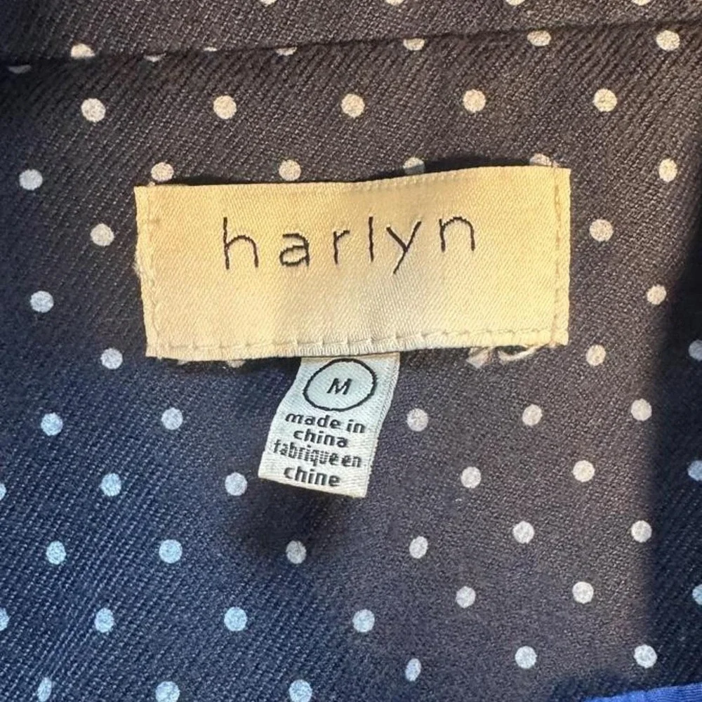 Harlyn navy blue polka dot blazer with blue lining, size M